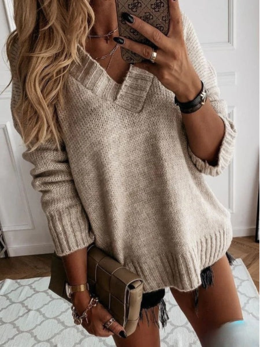 Margaux | Pull à Col En V Pour Femmes