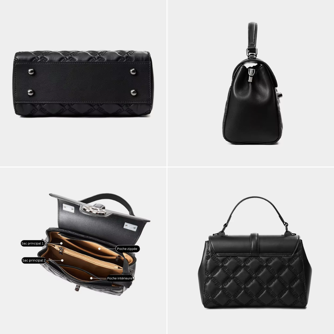 NADINE | Sac à main en cuir matelassé