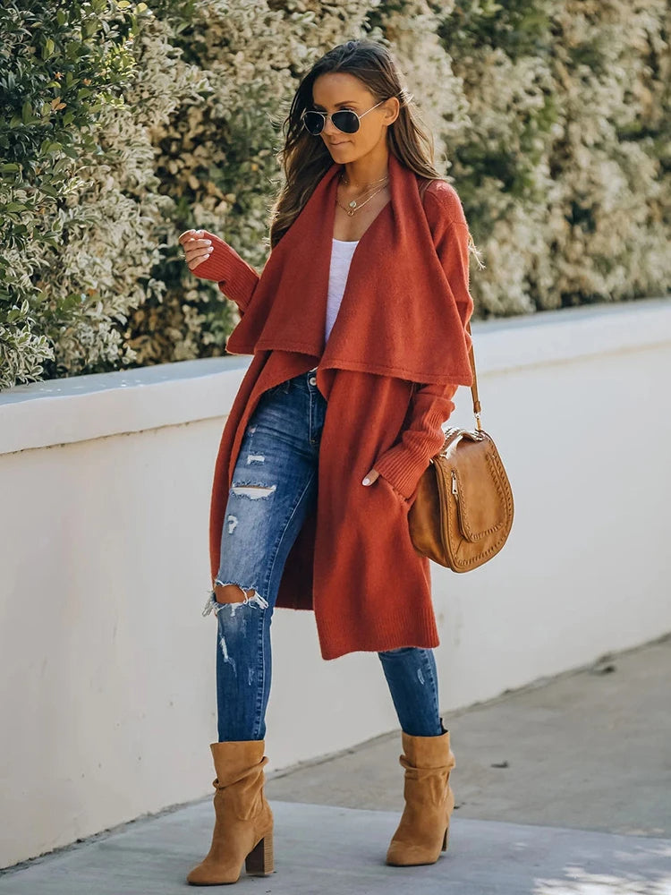 Angélique | Cardigan en maille avec col drapé