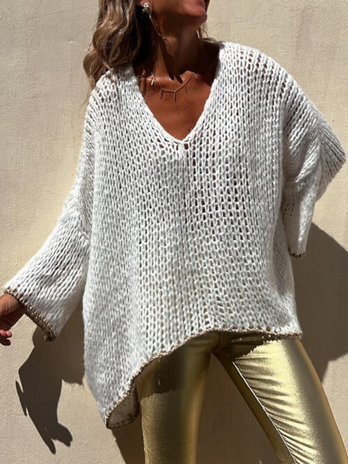 Arielle | Pull en tricot à rayures avec bordures amples