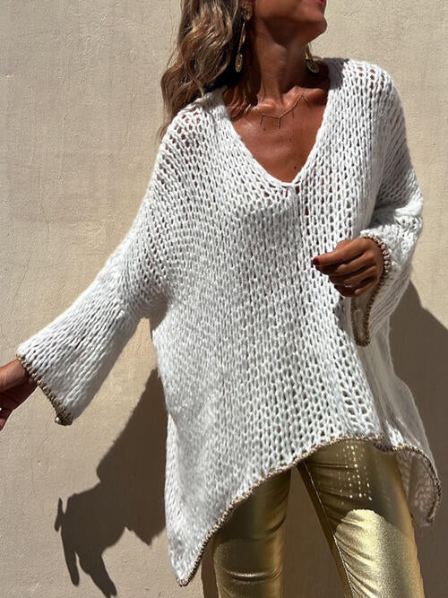 Arielle | Pull en tricot à rayures avec bordures amples