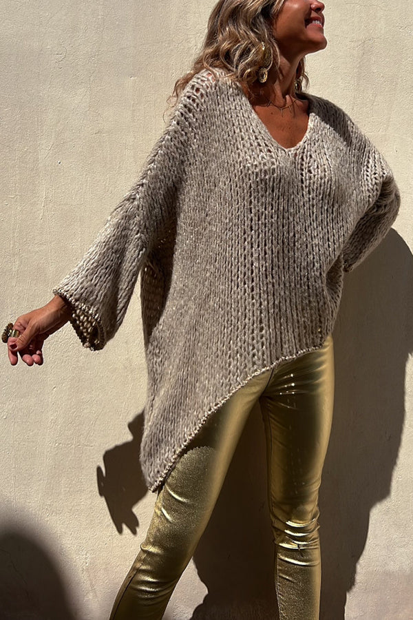 Arielle | Pull en tricot à rayures avec bordures amples