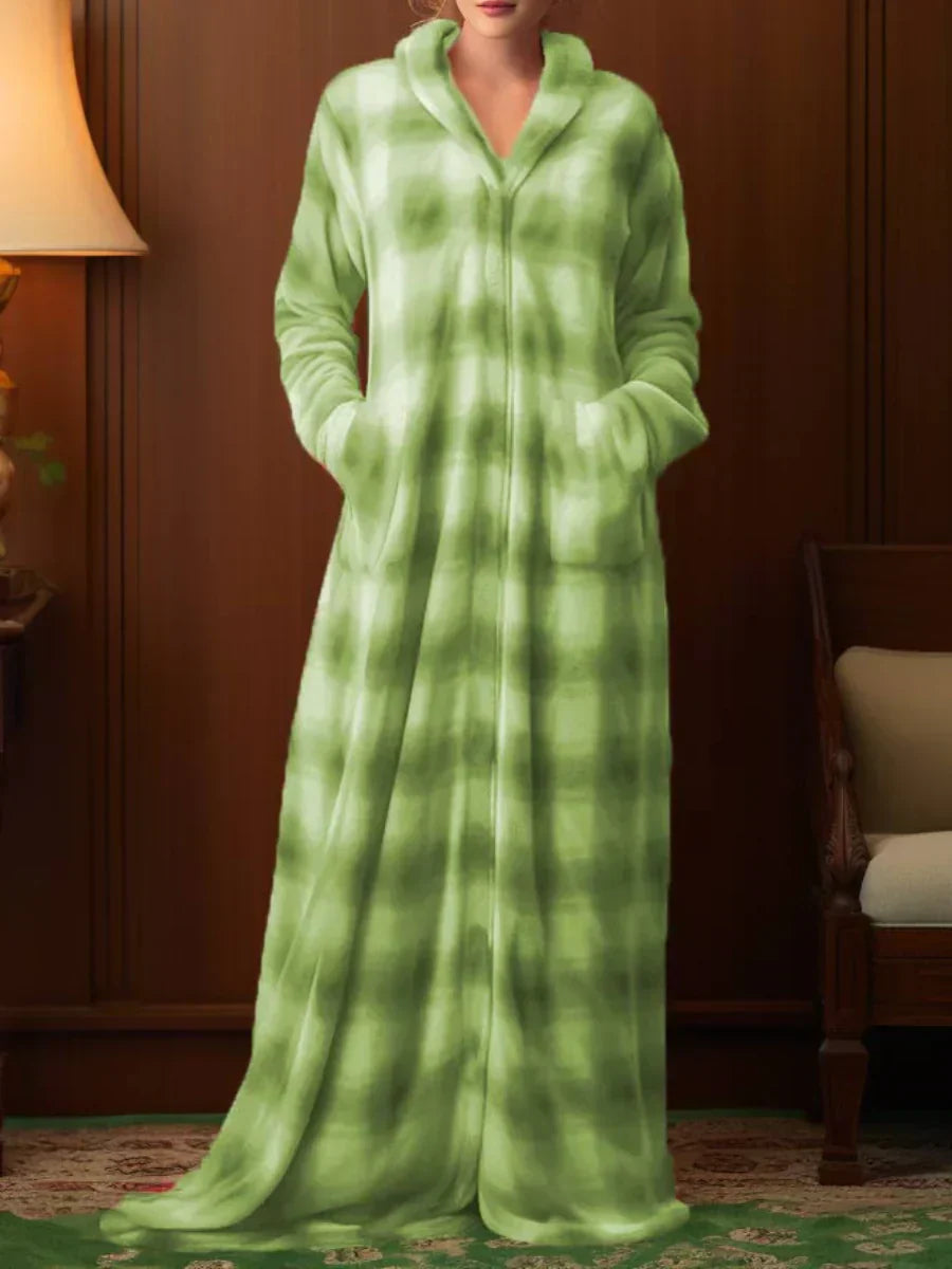 Marianne | Manteau de nuit zippé à carreaux