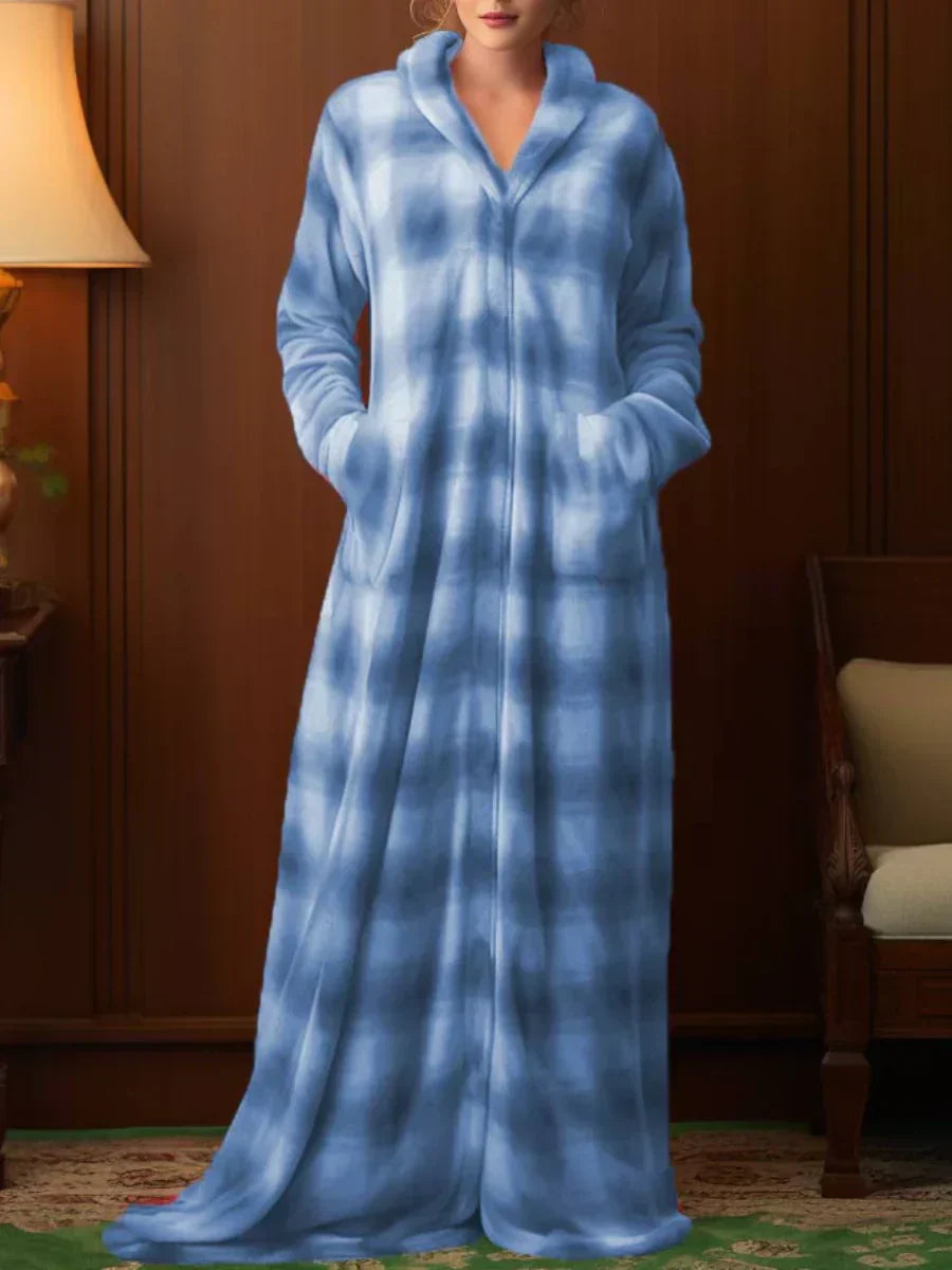 Marianne | Manteau de nuit zippé à carreaux